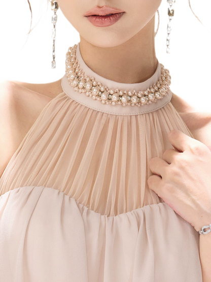 CYNR Pearl Halter Midi Dress – view 4