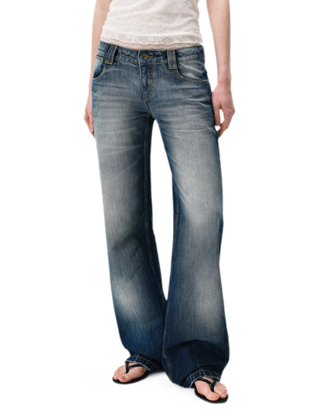 Low-Rise Straight Jeans
