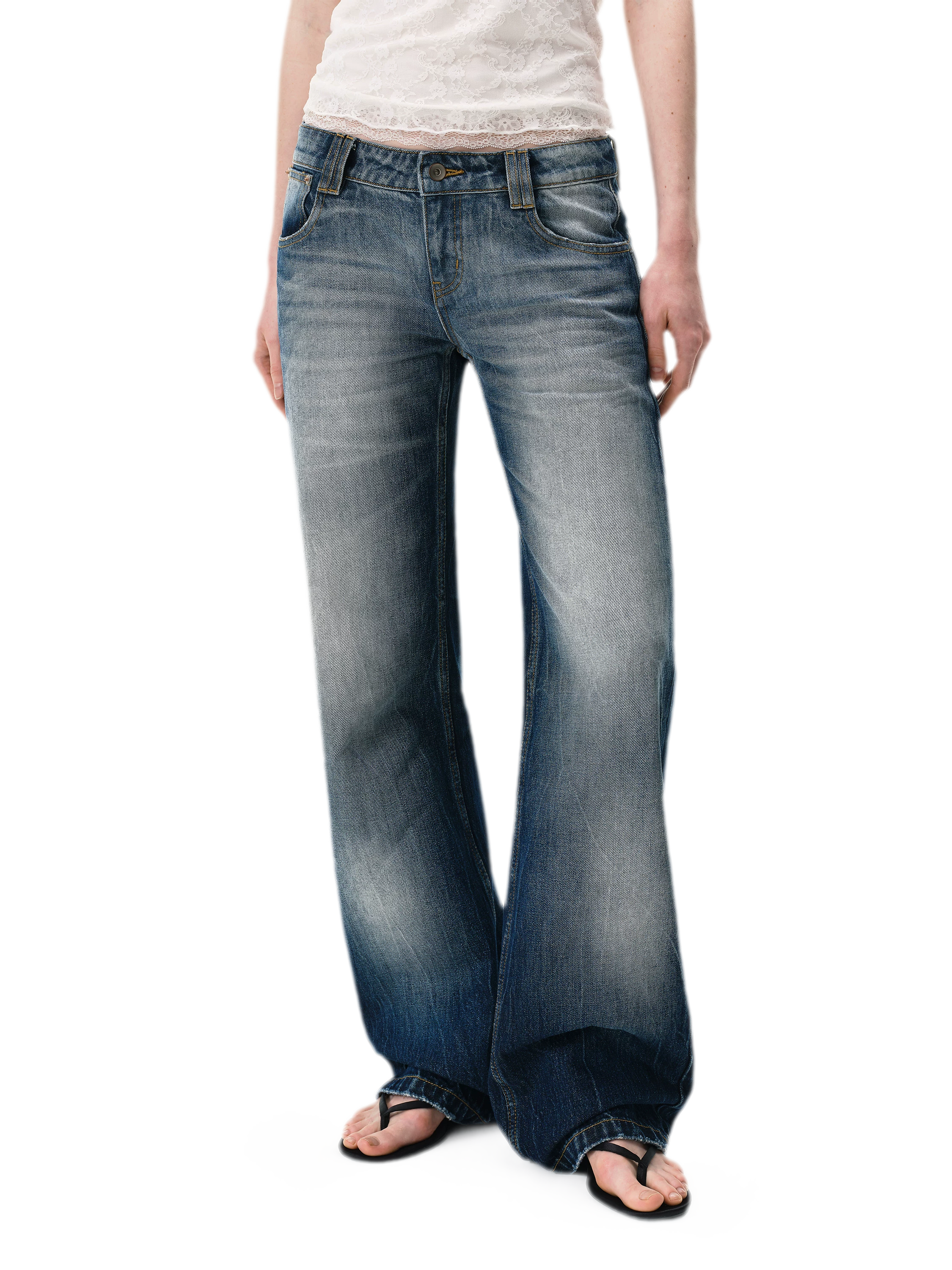Low-Rise Straight Jeans