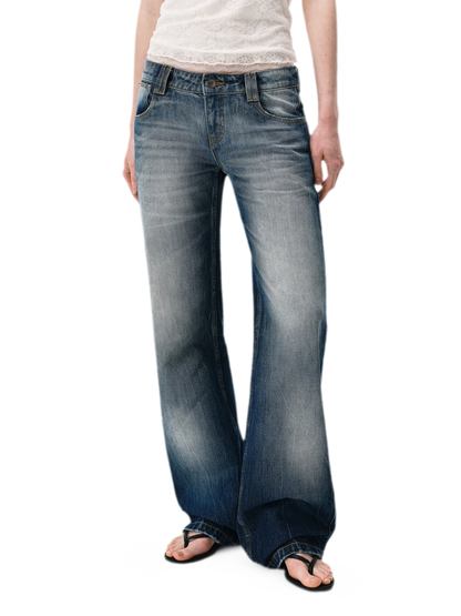 Low-Rise Straight Jeans