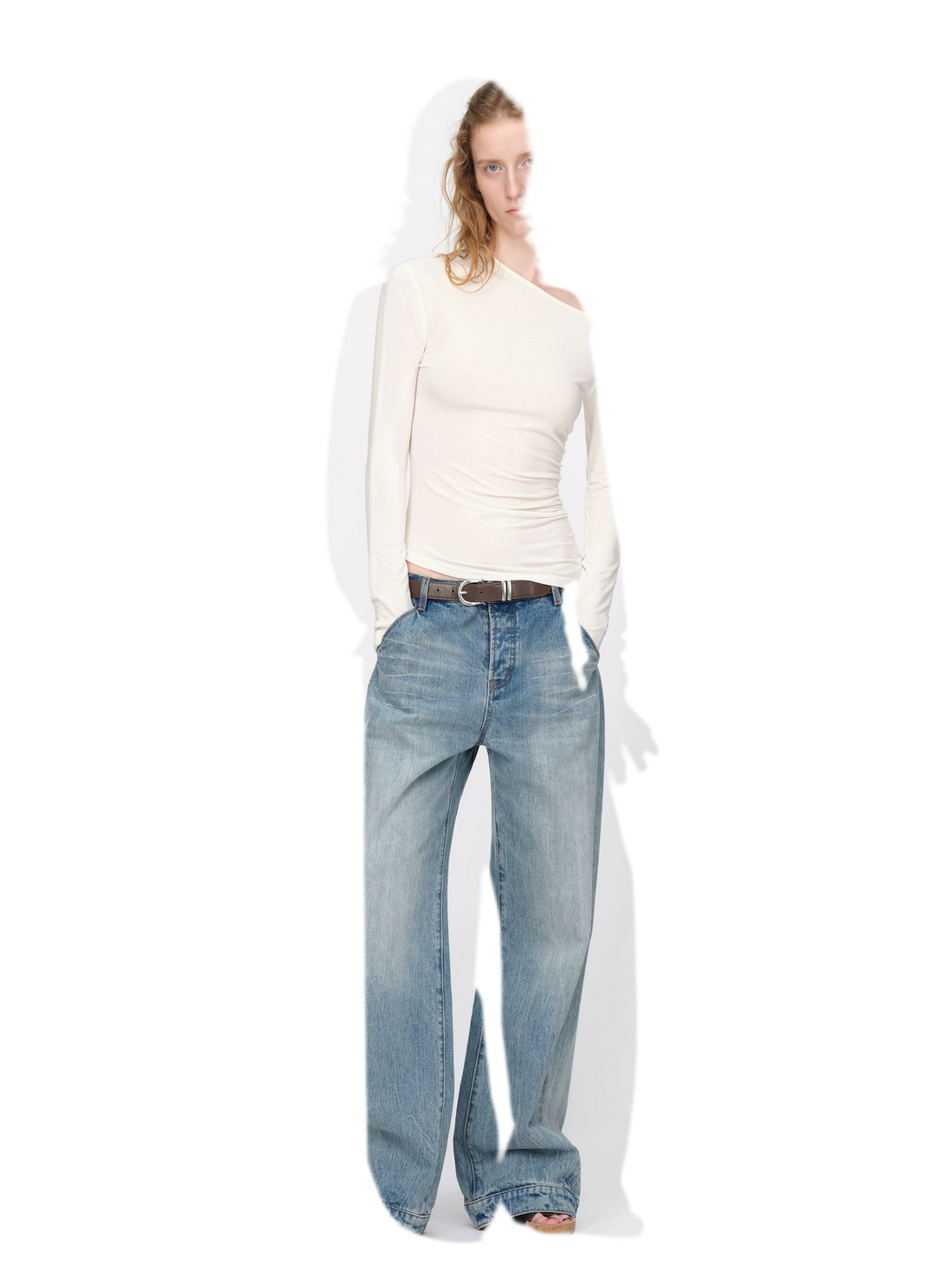 Washed Vintage Straight-Leg Jeans