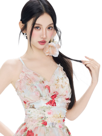 Floral Ruffle Swim Dress