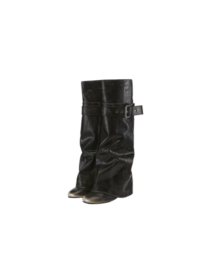 Low Heel 4cm Pants Tube Boots