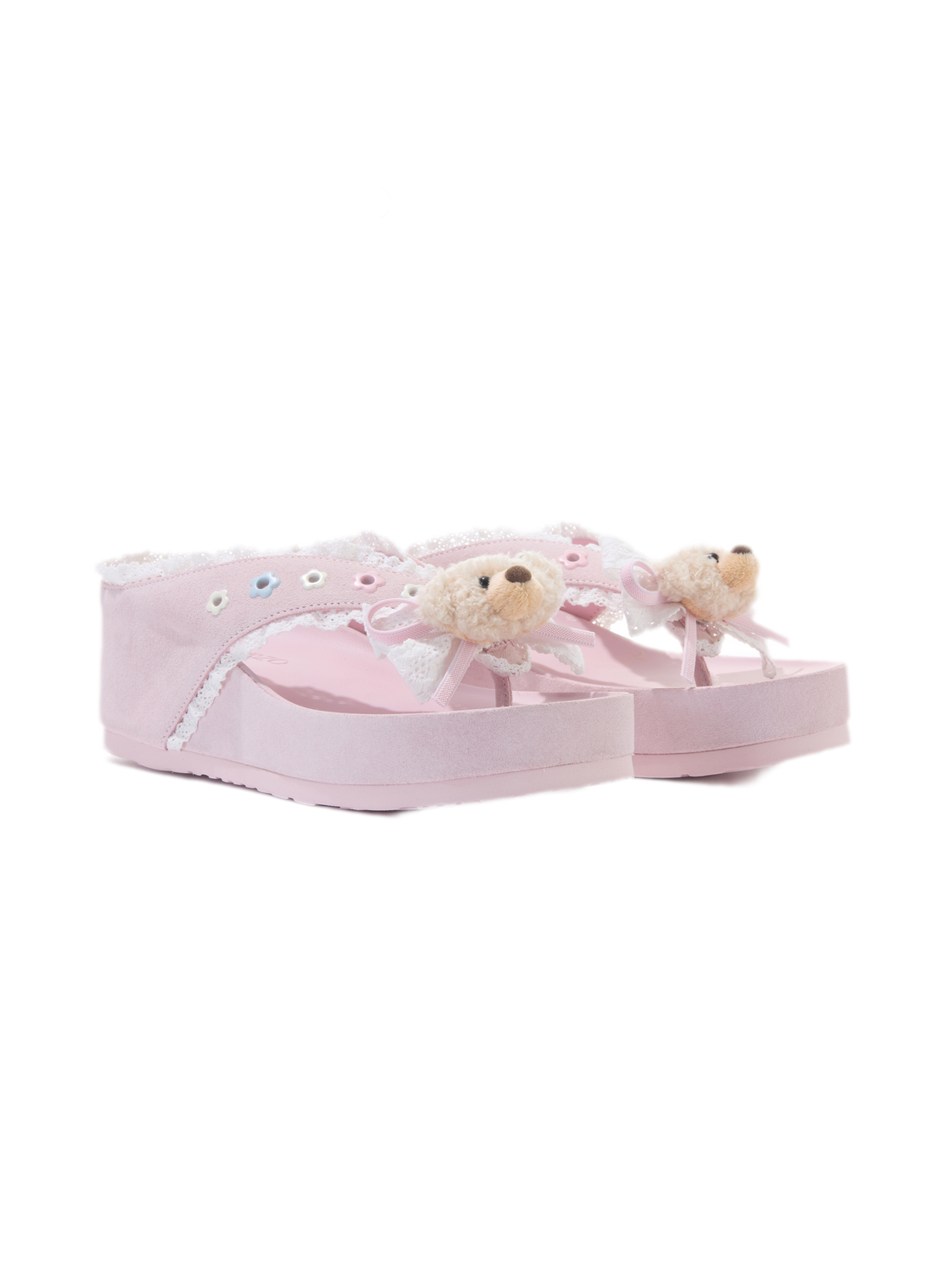 13DE MARZO Lace Trim Platform Flip-Flops – Sandals &amp; Slippers
