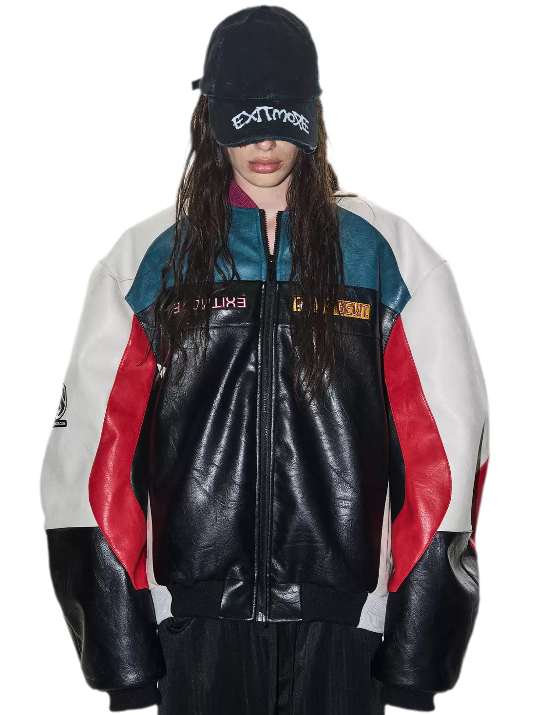 Color-Blocked Embroidered Padded Jacket