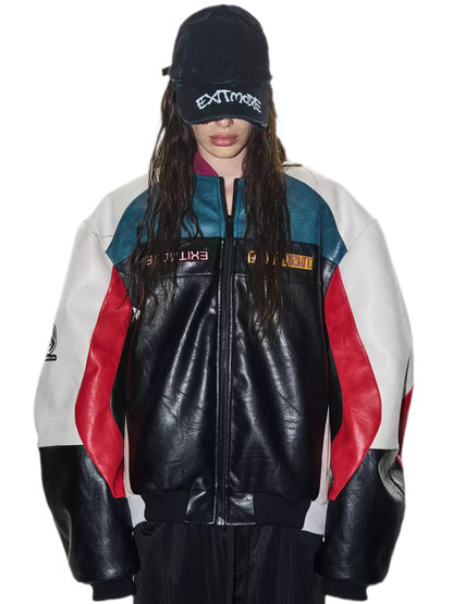 Color-Blocked Embroidered Padded Jacket