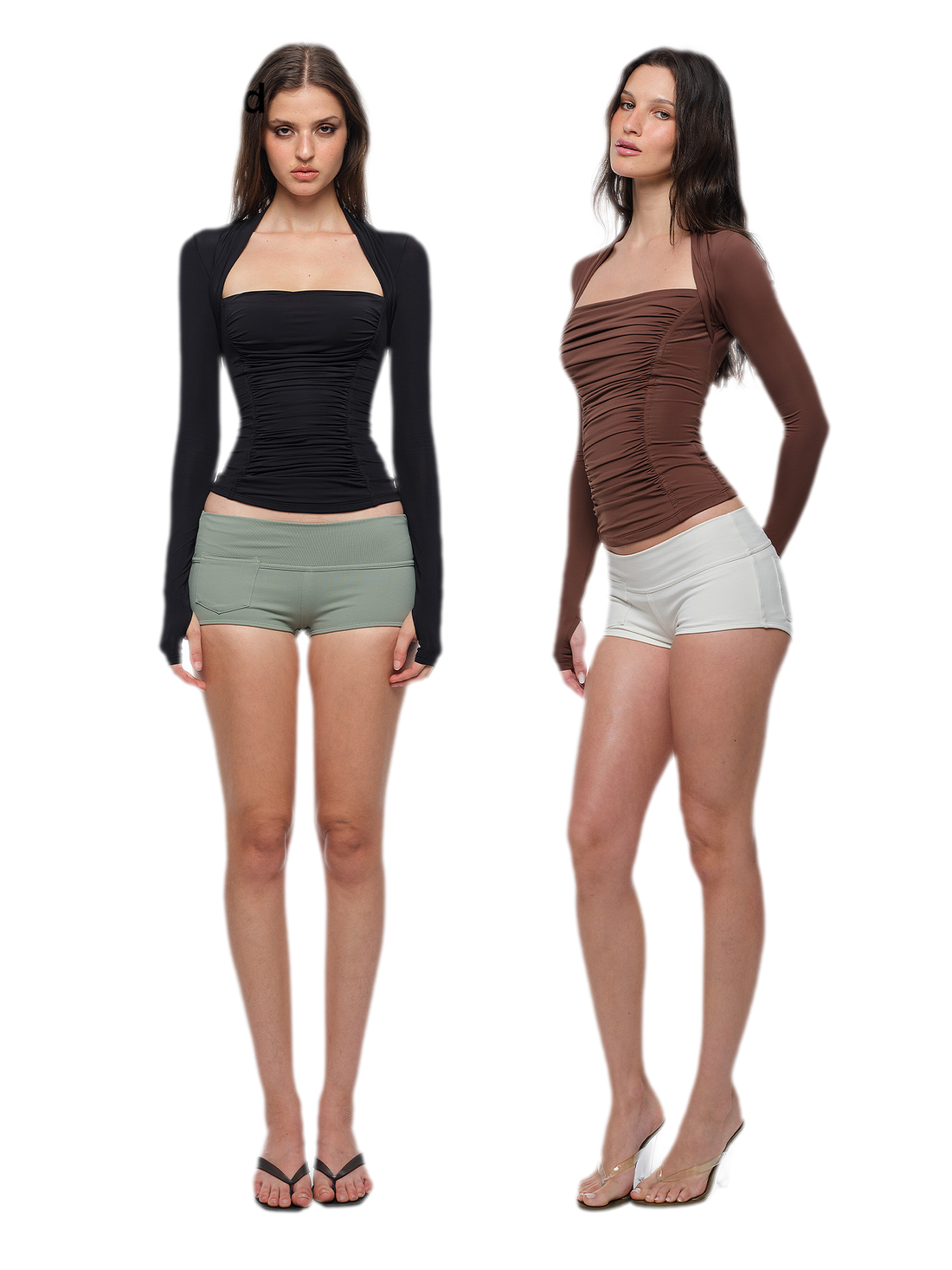 Ruched Sculpted Long-Sleeve Top