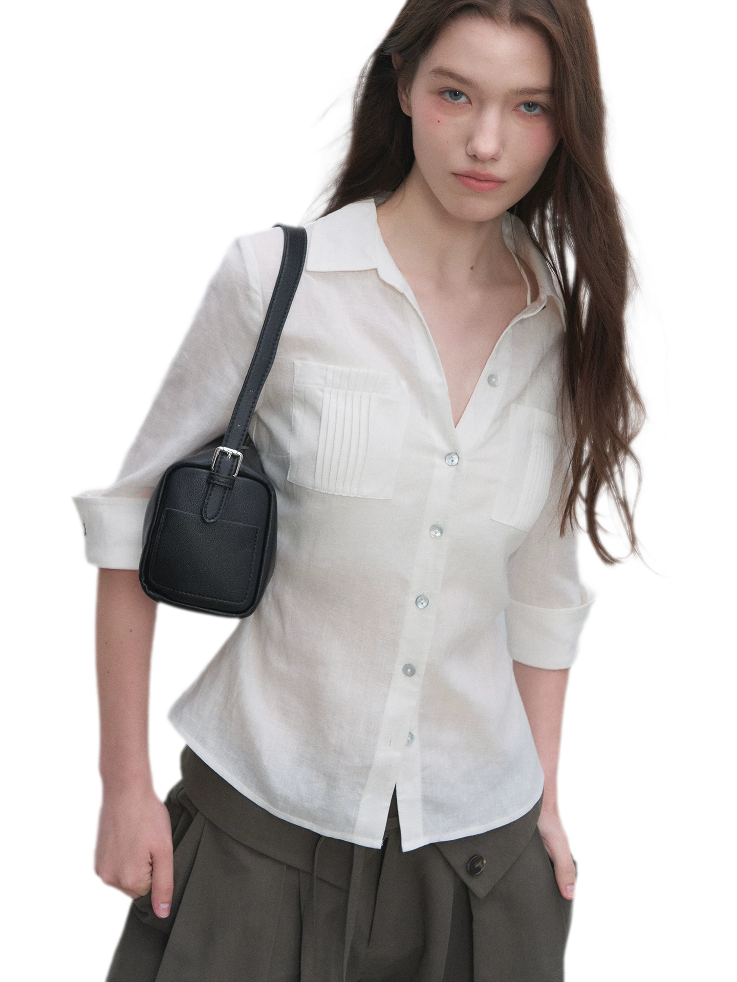 Tencel Linen Cinched Shirt