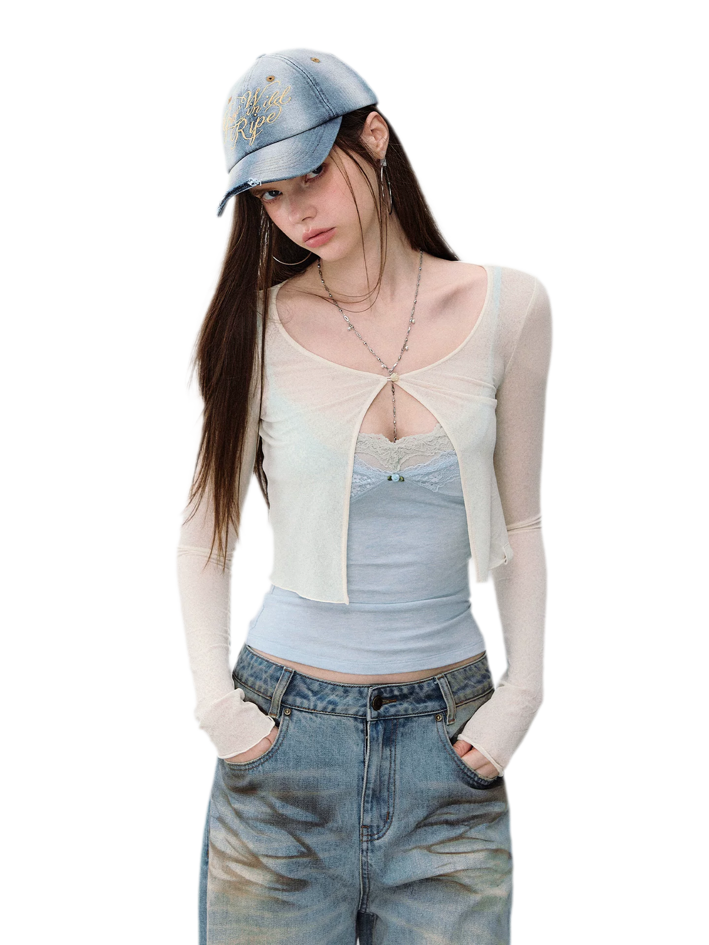 Sheer Cropped Sun Cardigan