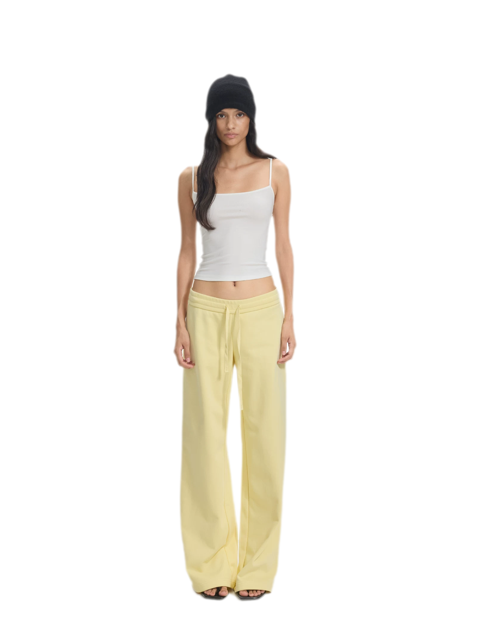 Washed Ribbed Low-Rise Sweatpants