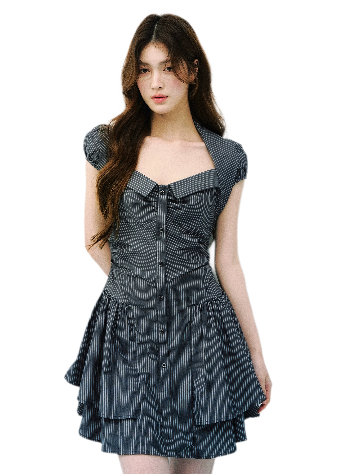 Vintage Striped Shirt Dress