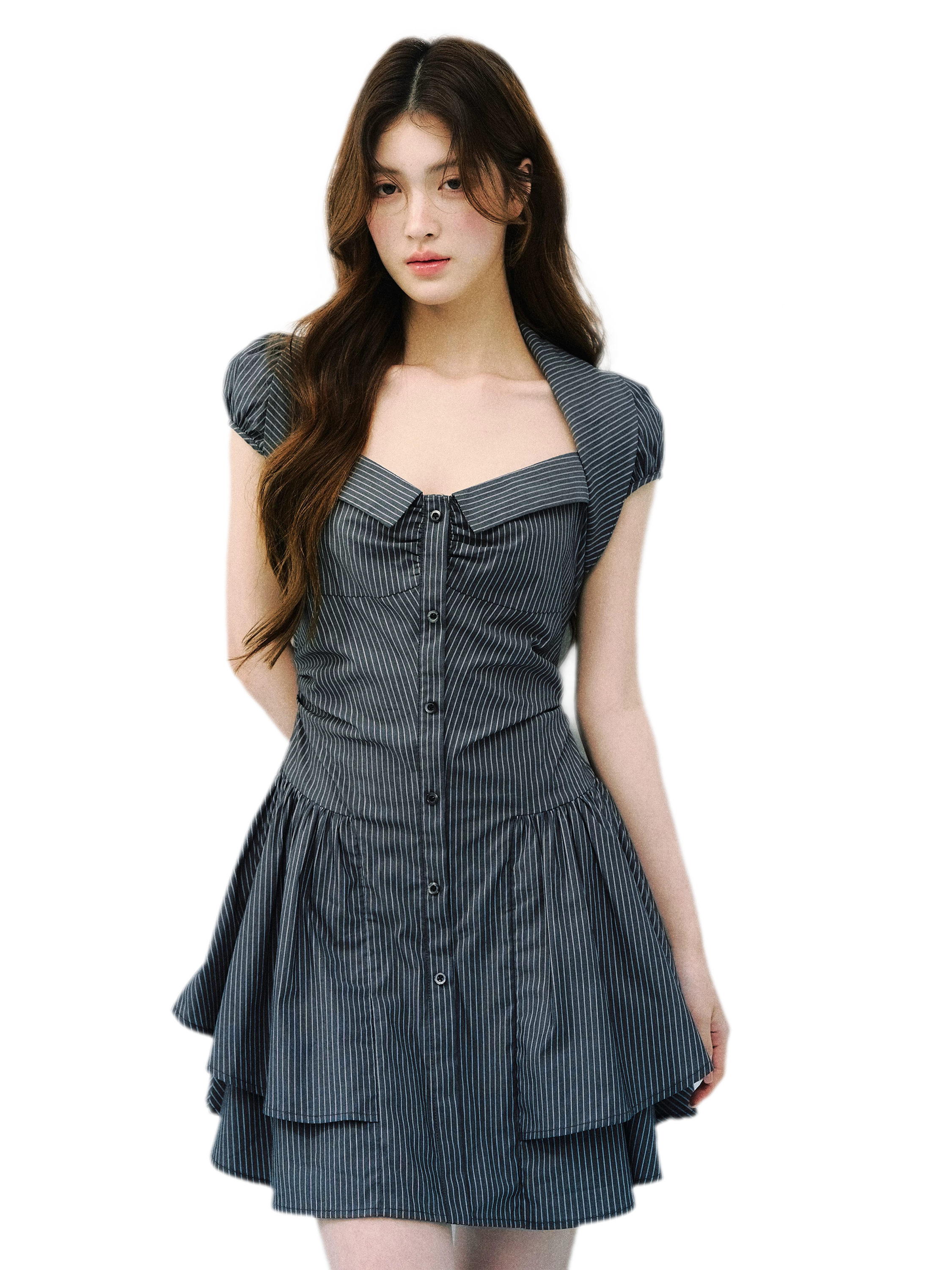 Vintage Striped Shirt Dress