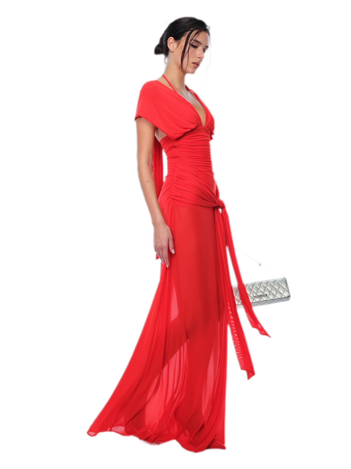 Robe en tulle transparent dos nu