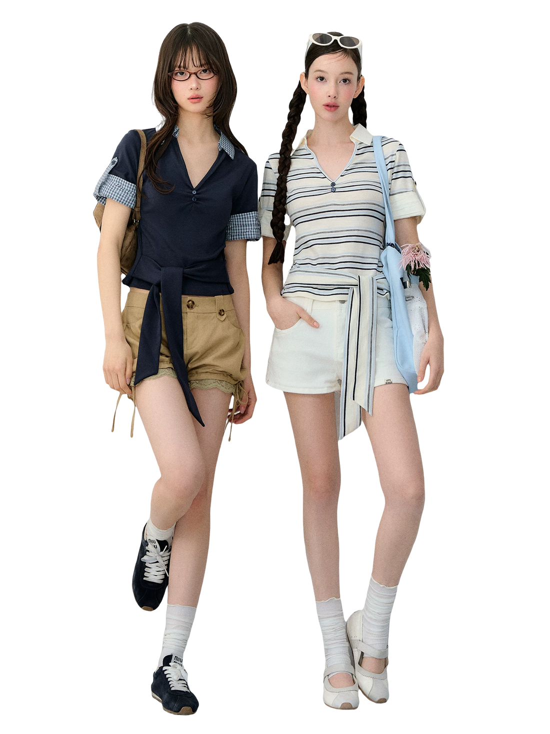Korean Vintage Two-in-One Polo T-shirt