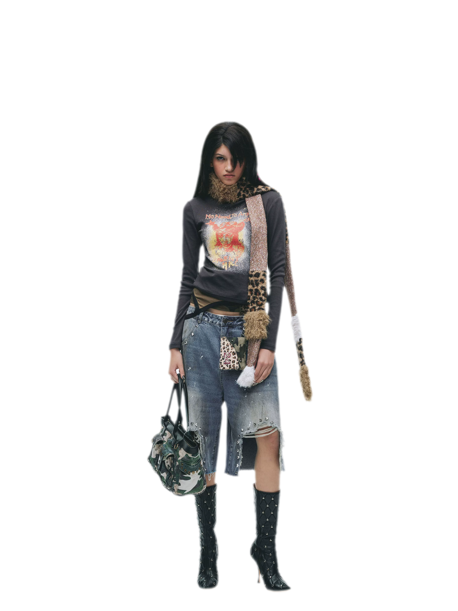 Graphic Buckle Cropped T-Shirt