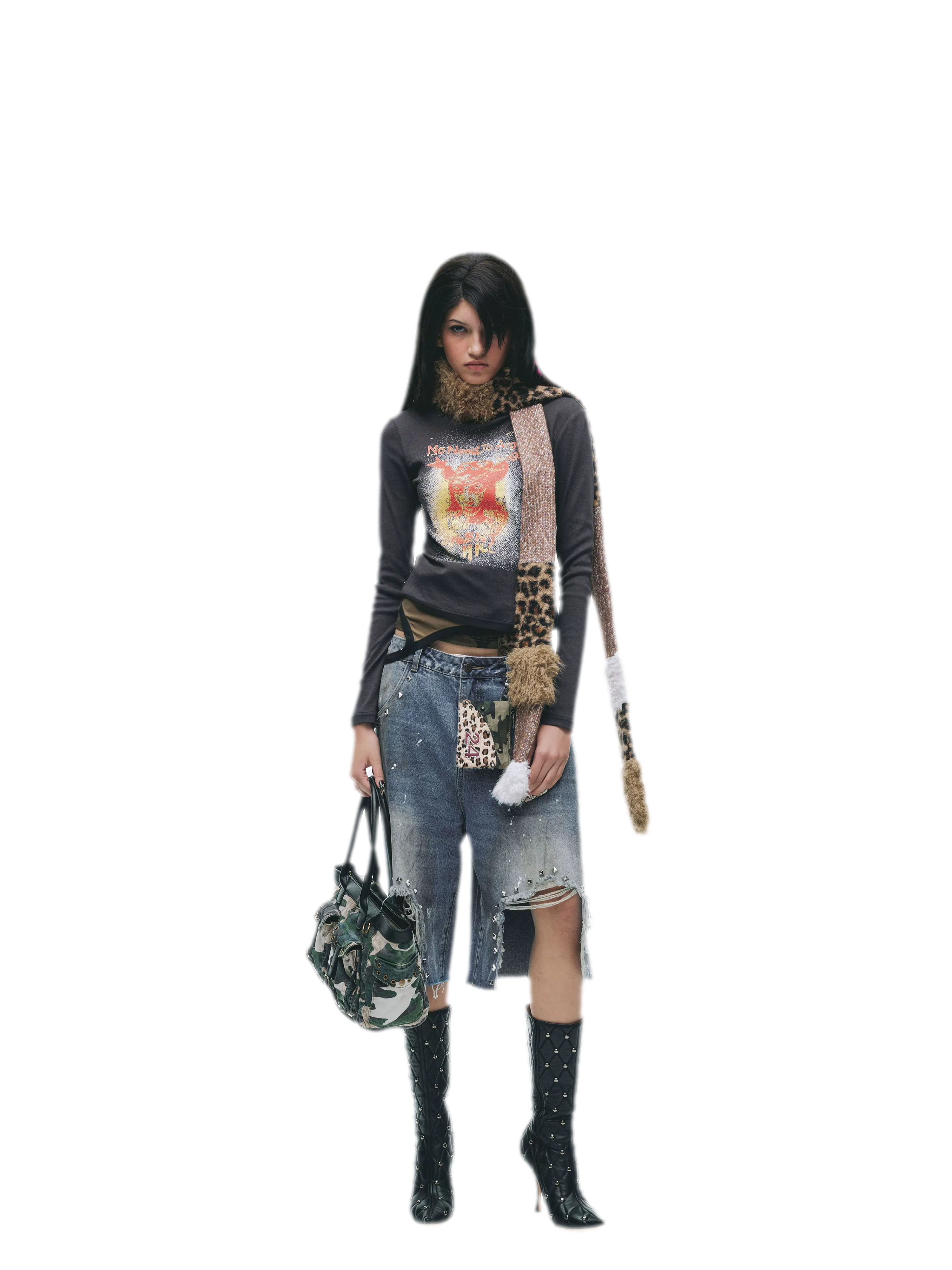 Graphic Buckle Cropped T-Shirt