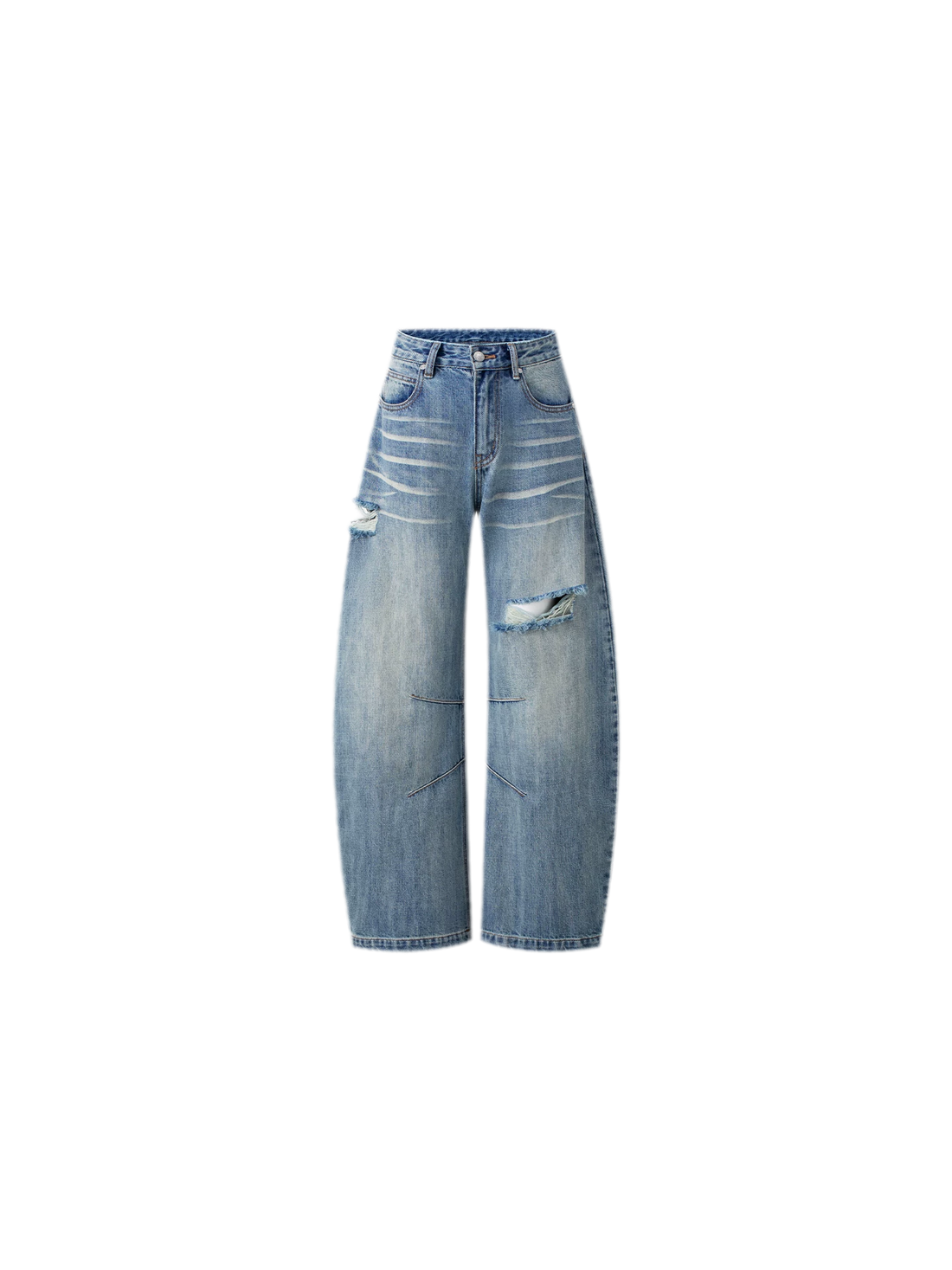 Distressed Curved Jeans