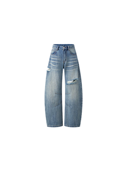 Distressed Curved Jeans