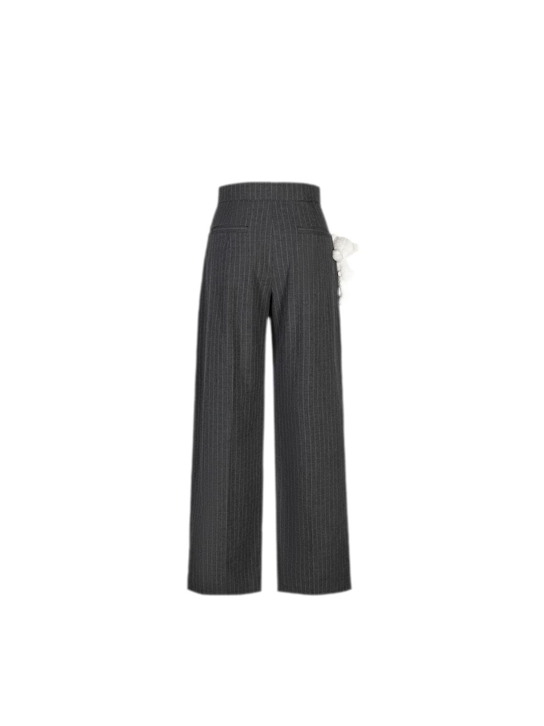 13DE MARZO Pinstripe 3D Bear Trousers – view 2