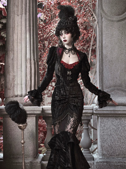 Velvet Gothic Fitted Jacket