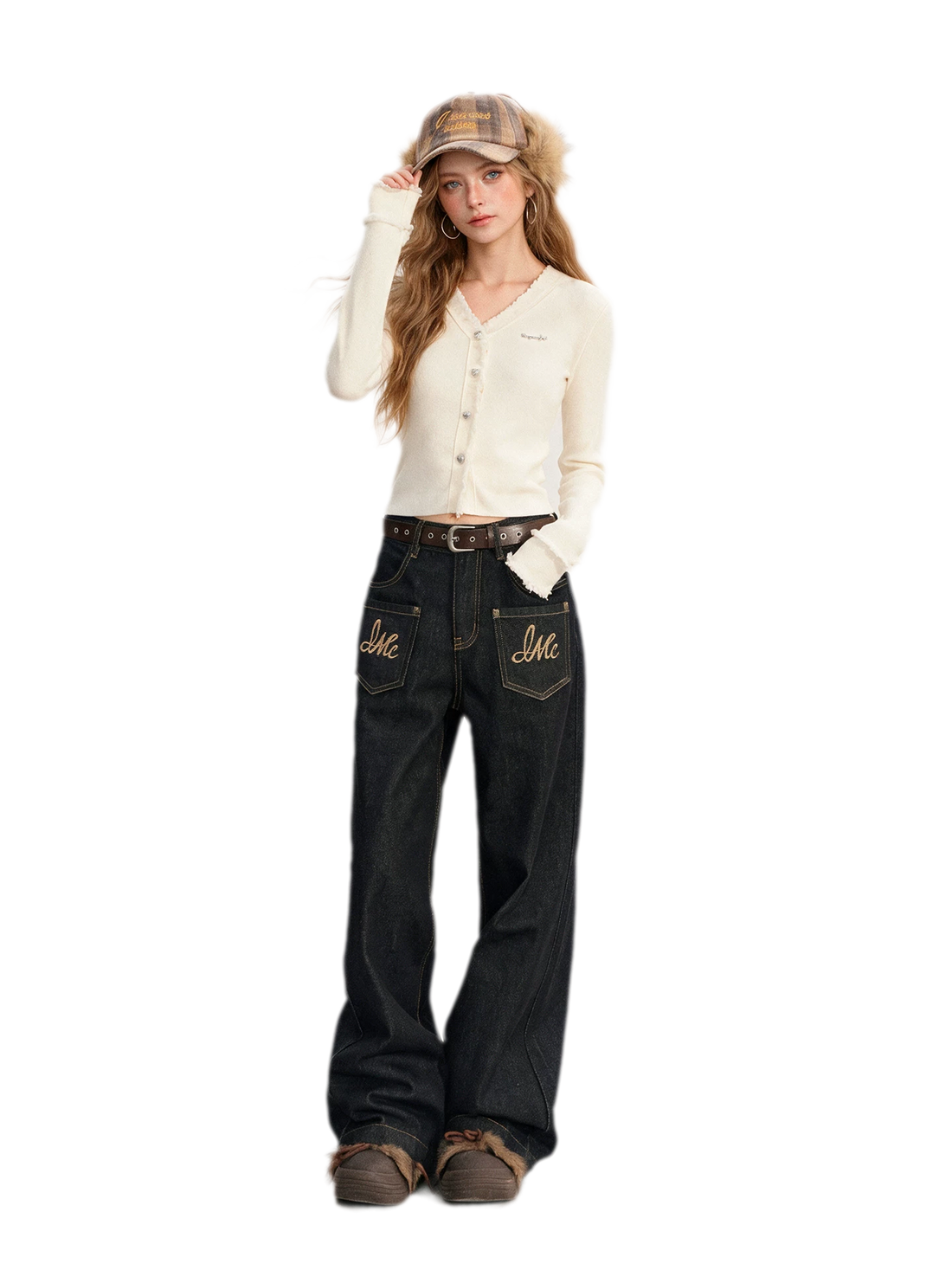Frayed Trim Cropped Cardigan