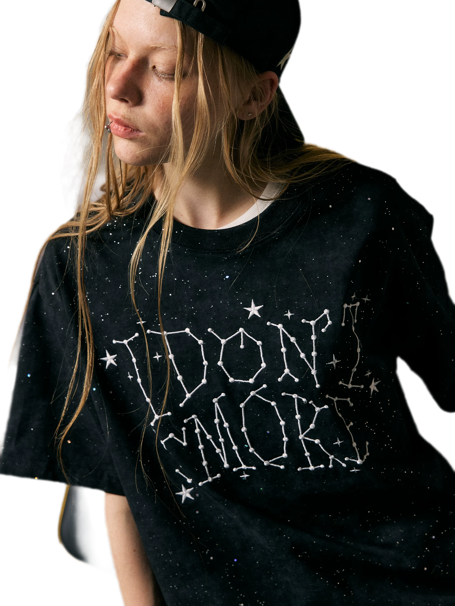 Starry Glitter Oversized T-Shirt