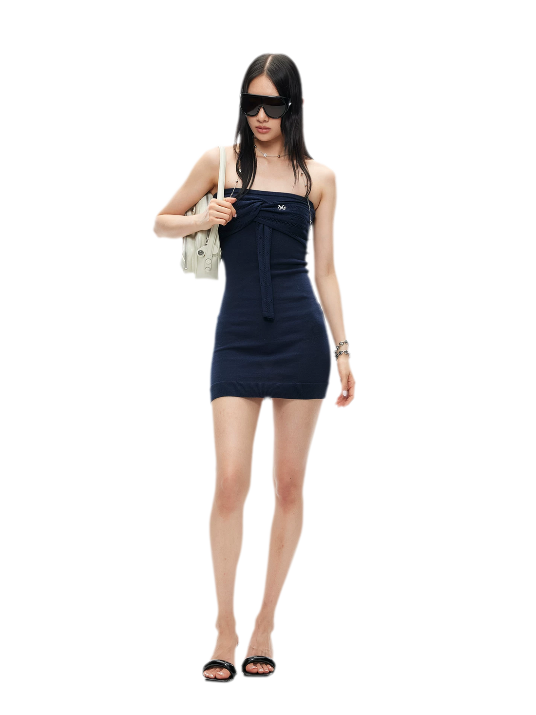 Lace-Up Tencel Dress