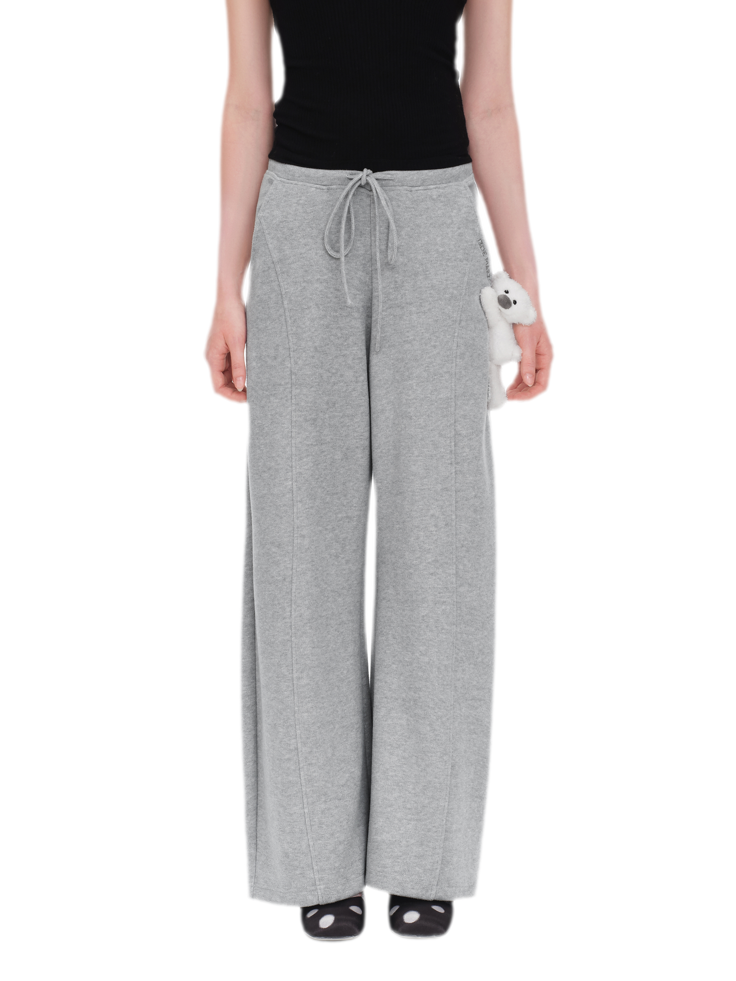 Fleece V-Waist Wide-Leg Pants