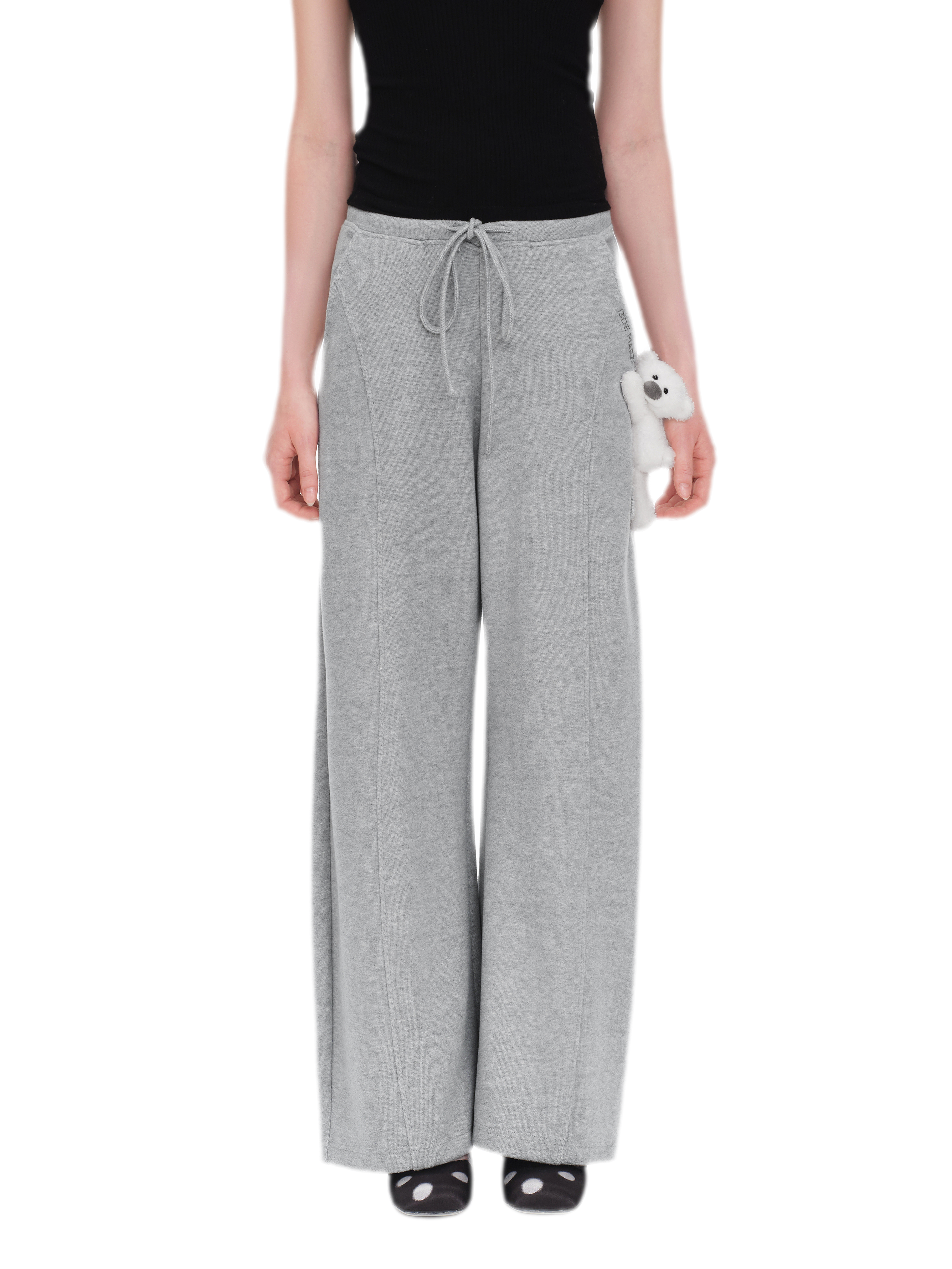 Fleece V-Waist Wide-Leg Pants