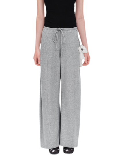 Fleece V-Waist Wide-Leg Pants