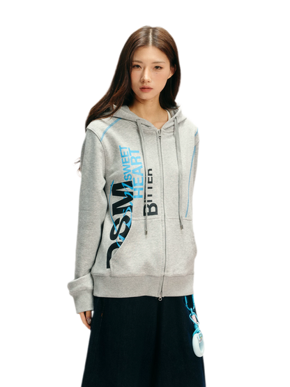 Contrast Stitch Fitted Hooded Sweatshirt