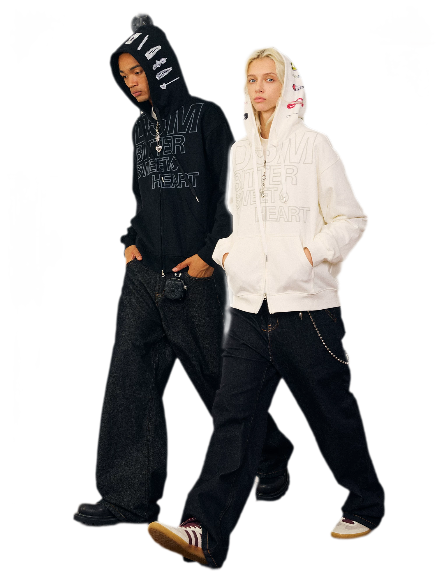 Raised Logo Zip Hoodie