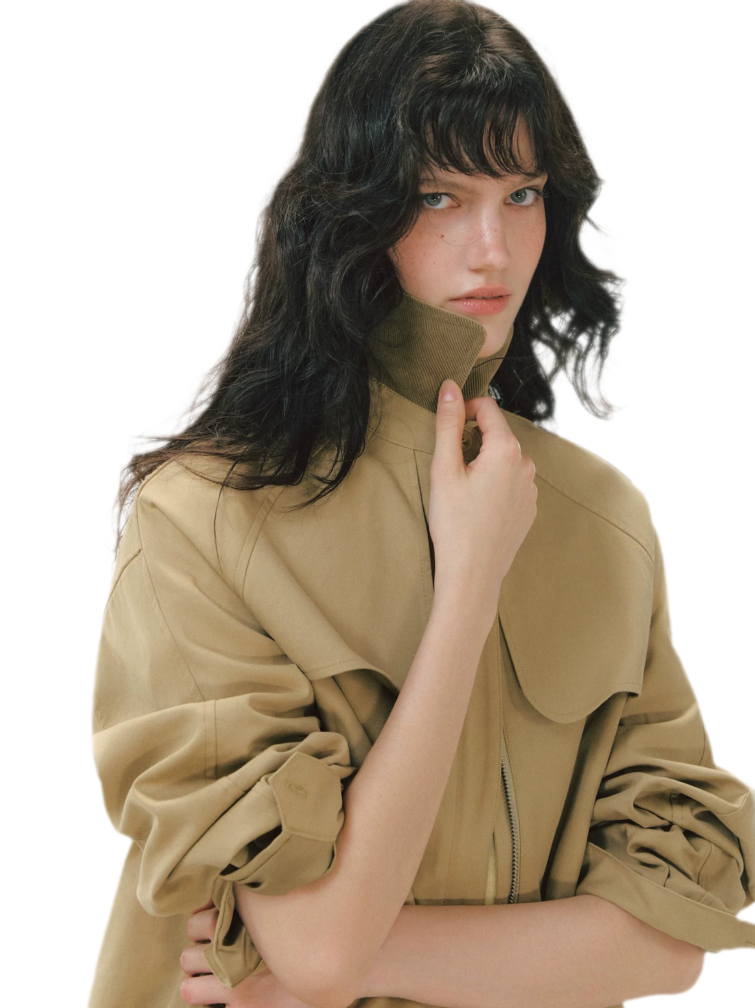 Pleated Collar Utility Jacket