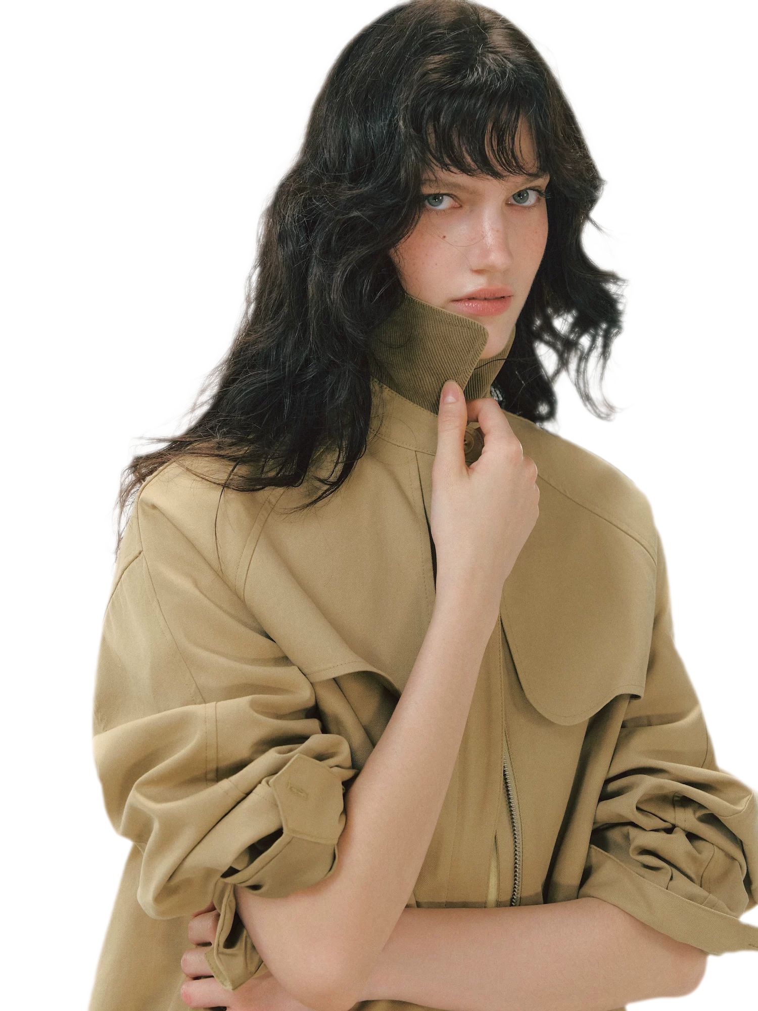 Pleated Collar Utility Jacket