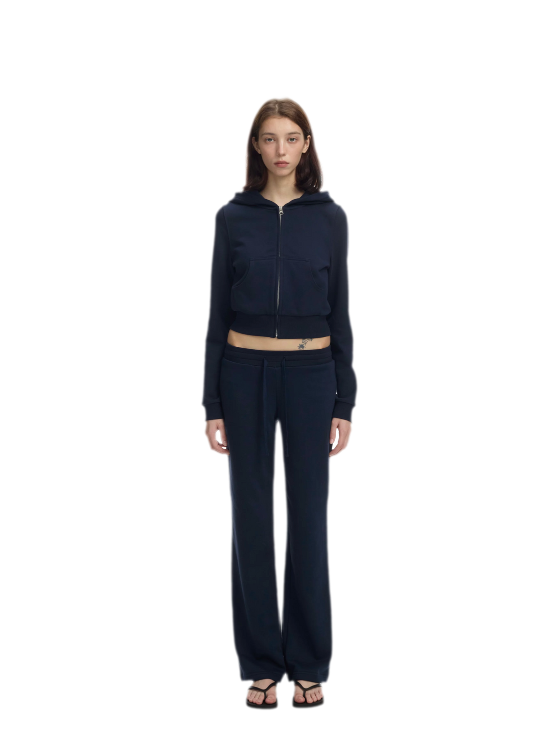 Ribbed Slim-Fit Cropped Hoodie