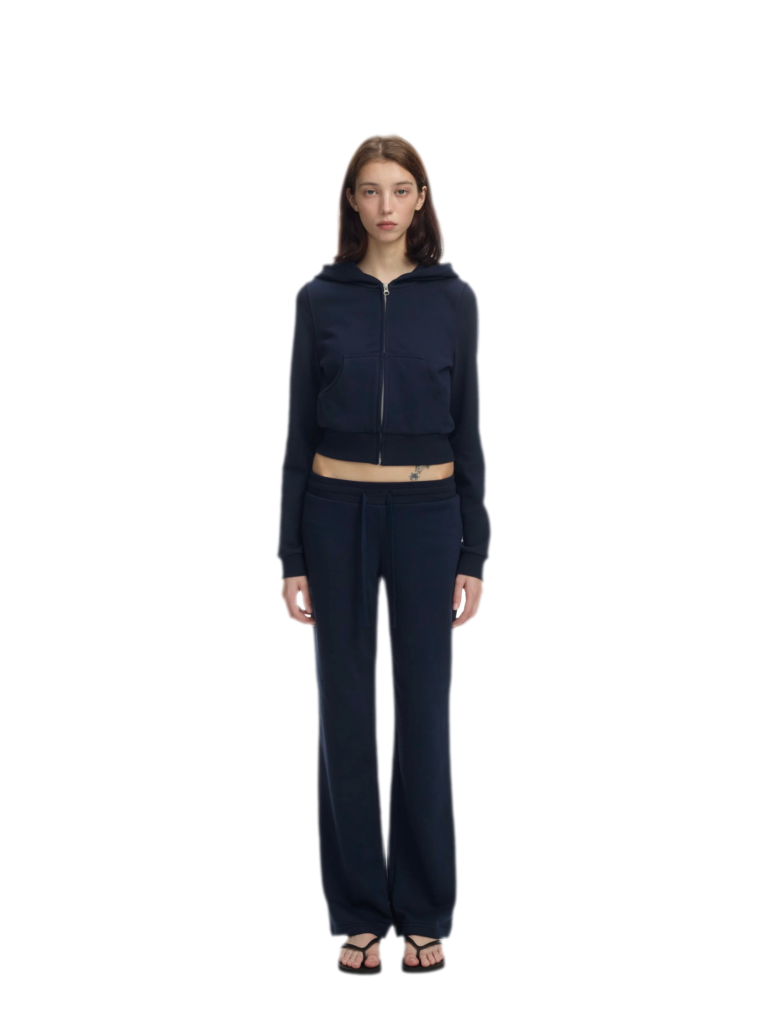 Ribbed Slim-Fit Cropped Hoodie