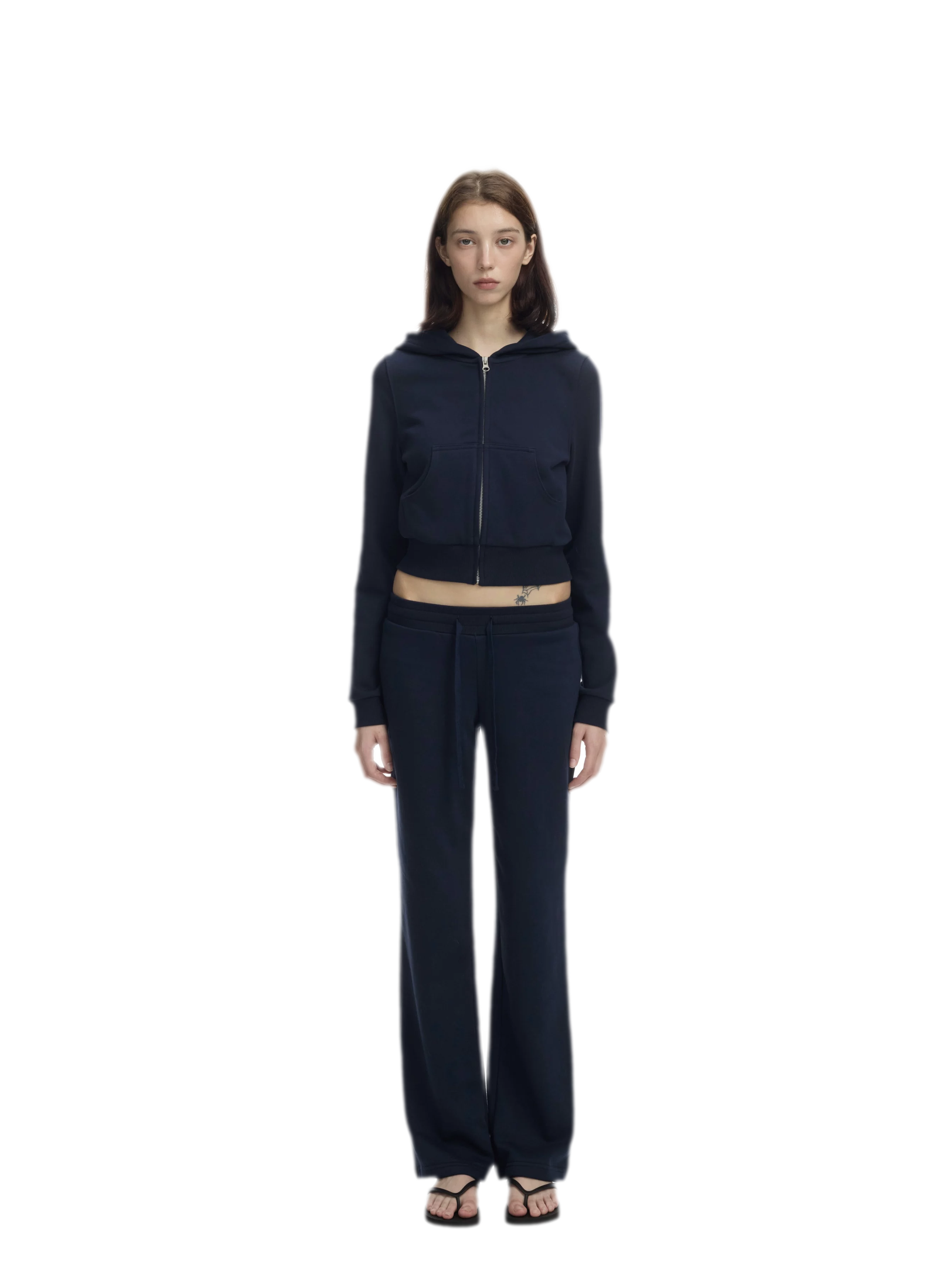 Ribbed Slim-Fit Cropped Hoodie