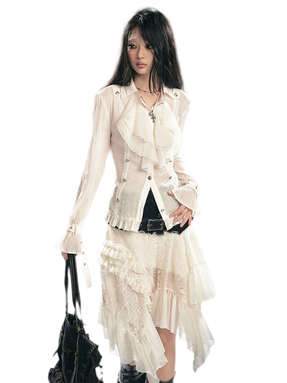Gothic Ruffled Chiffon Shirt