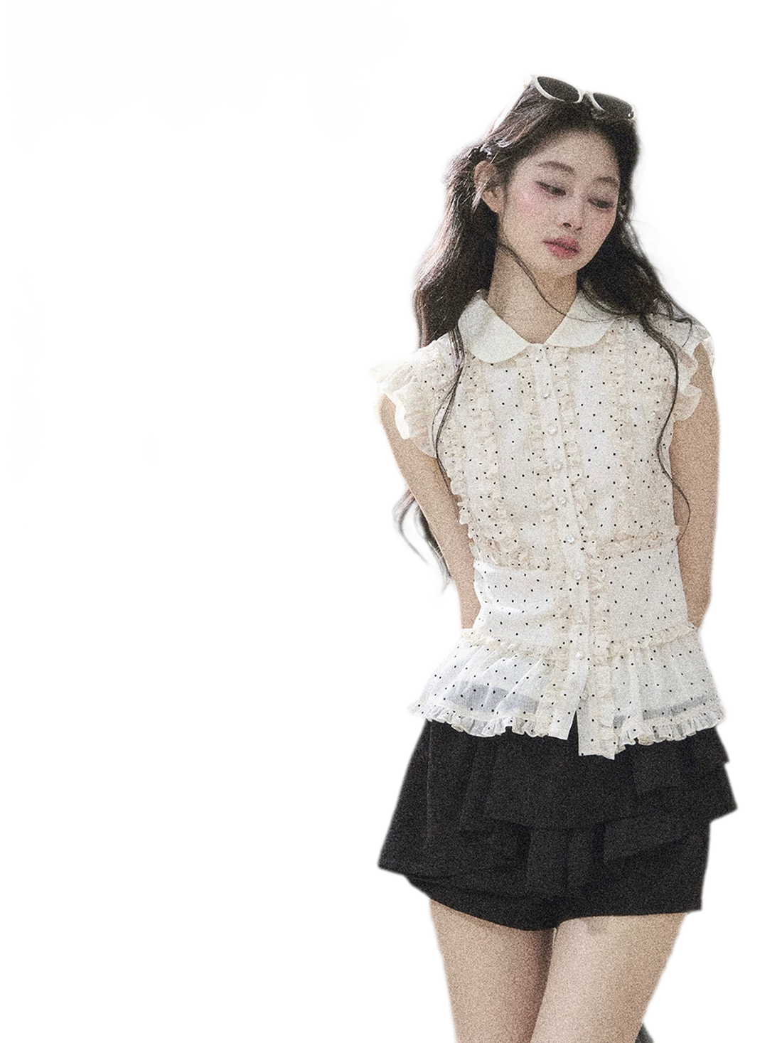 Polka Dot Ruffle Blouse