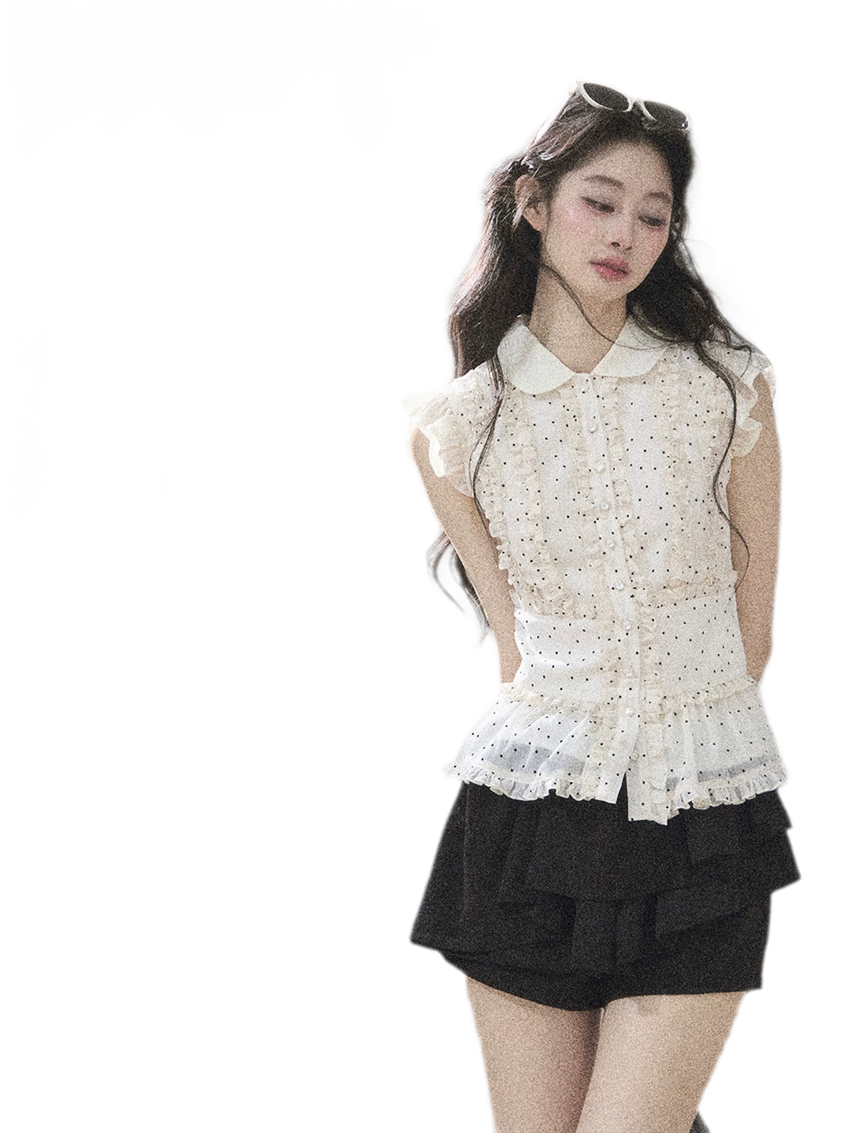 Polka Dot Ruffle Blouse