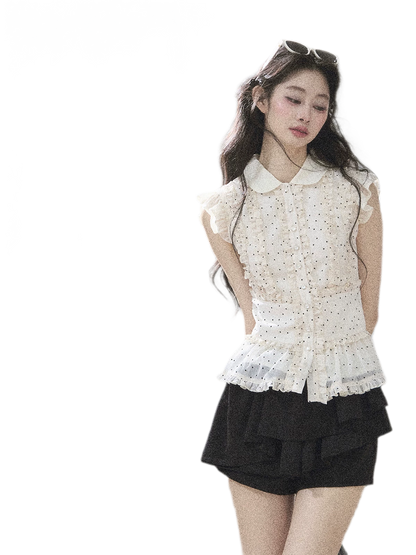 Polka Dot Ruffle Blouse