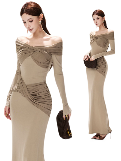 Mesh Twist Mermaid Knit Dress