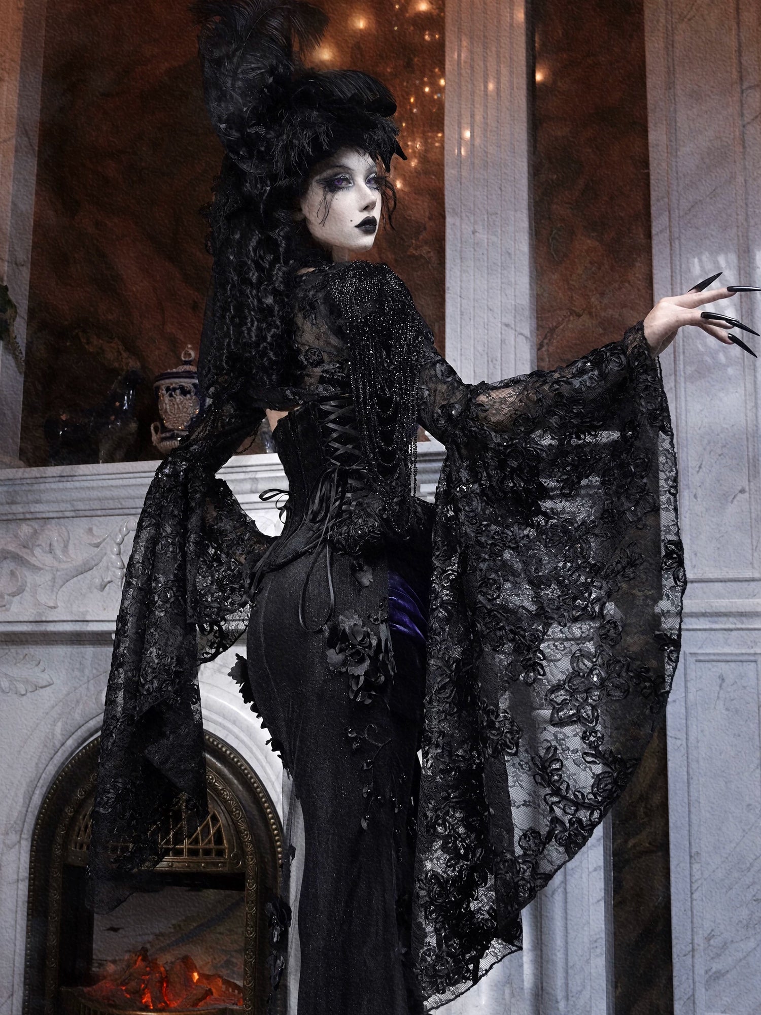 Beaded Lace Sleeve Overlay