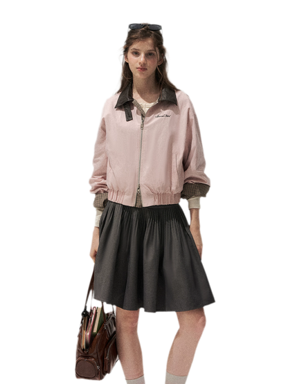 Reversible Houndstooth Cropped Jacket