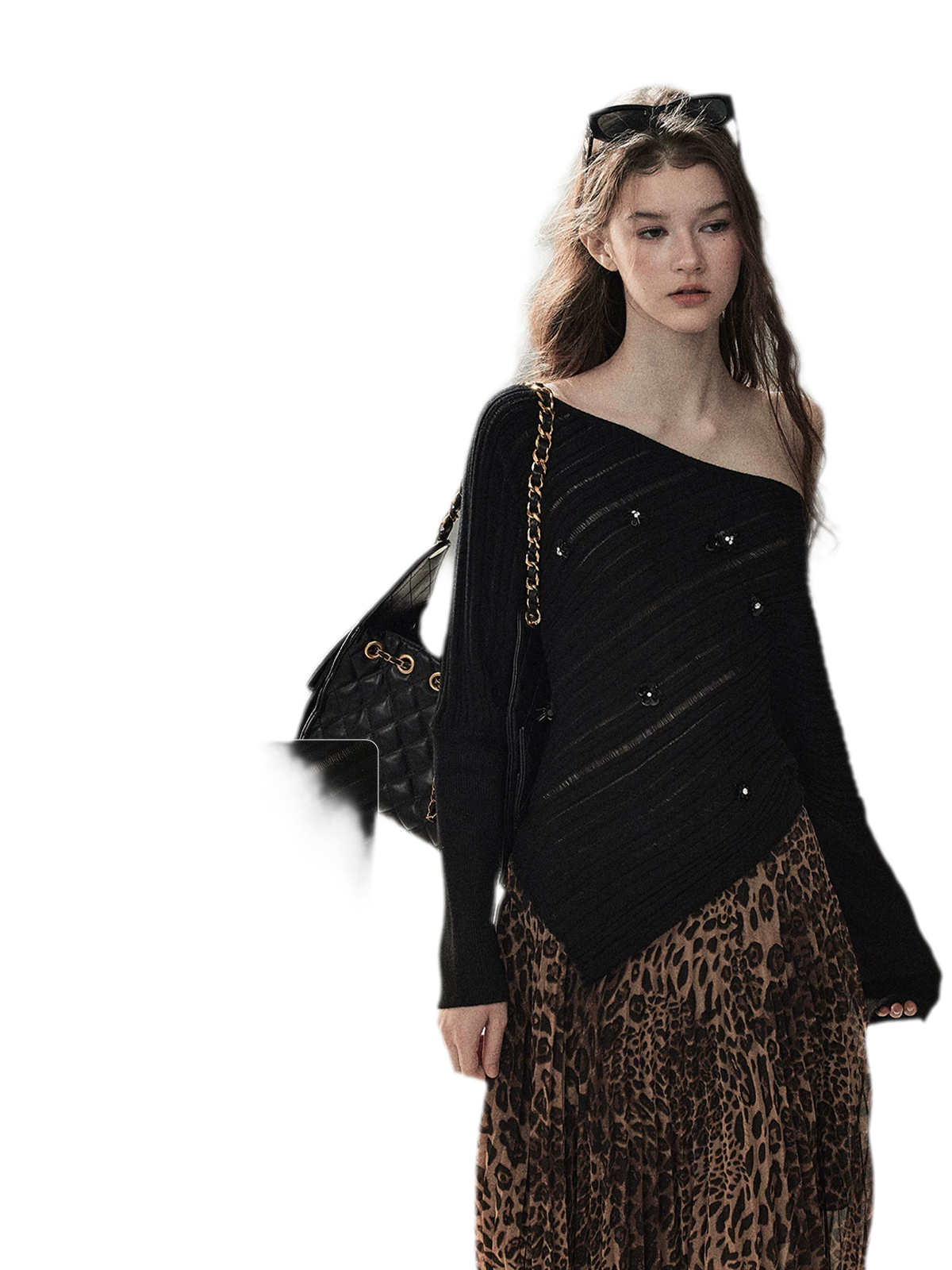 Asymmetric Cutout Relaxed Knit Top