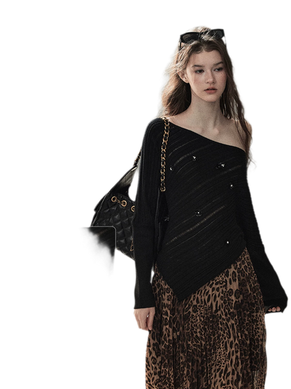Asymmetric Cutout Relaxed Knit Top