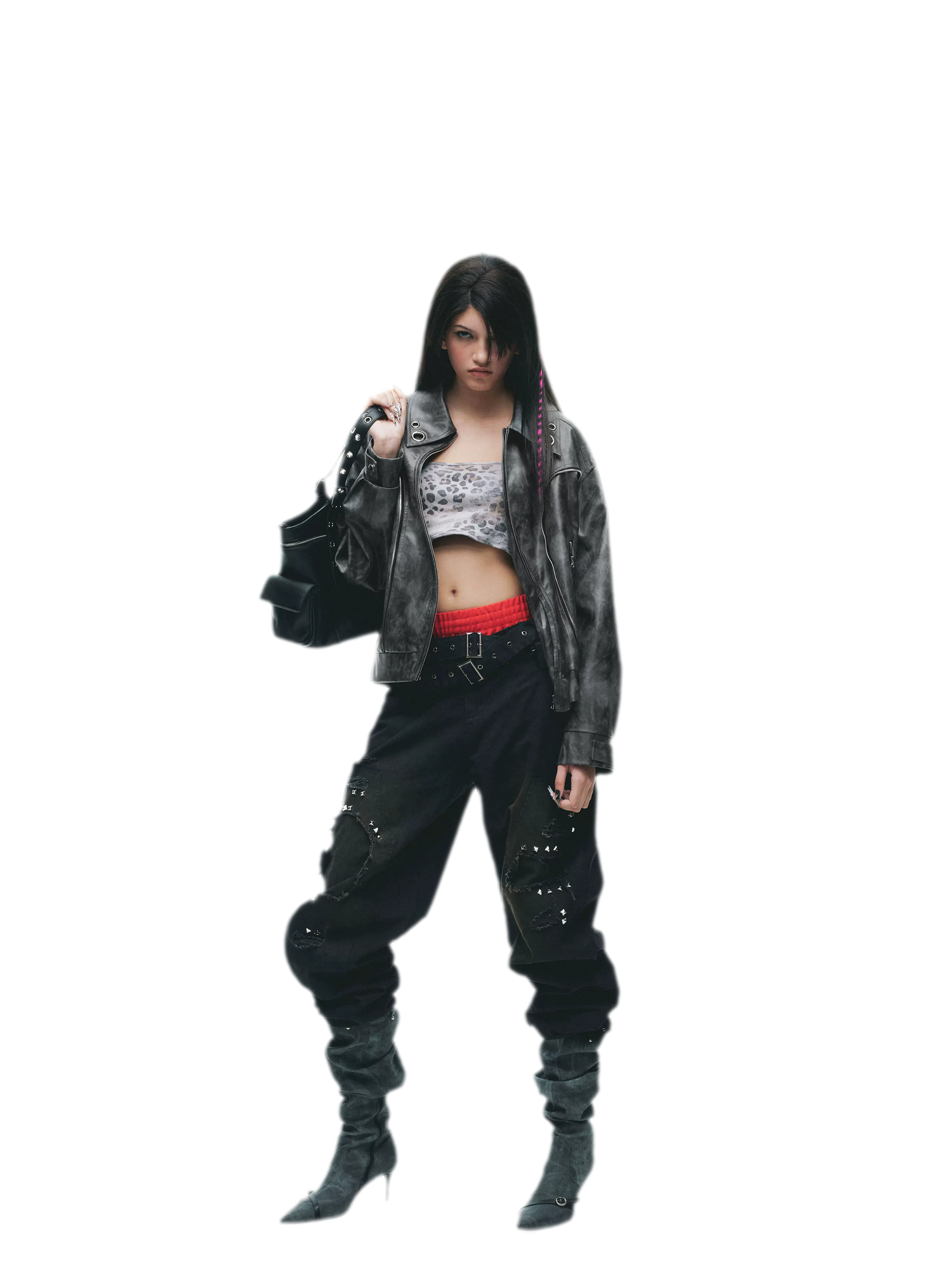 Textured Deconstructed PU Jacket