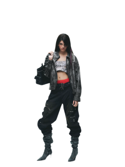 Textured Deconstructed PU Jacket