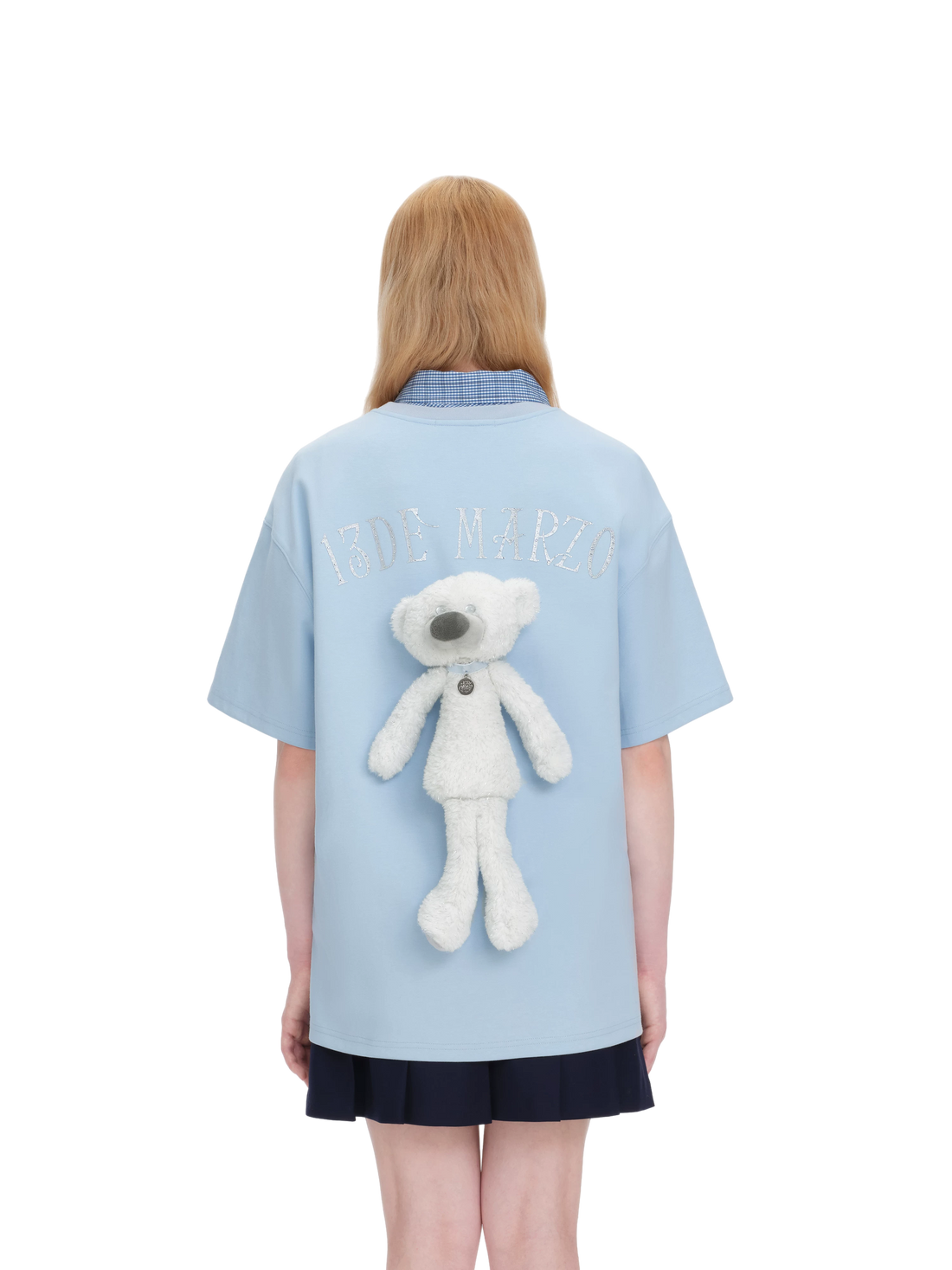Unisex Silver Bear Print Loose T-shirt