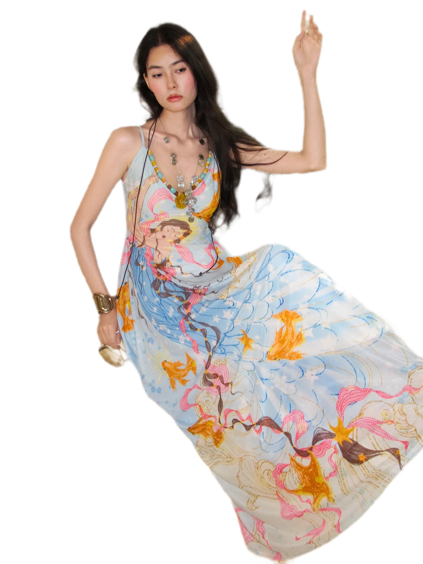 Beaded Floral Cami Dress